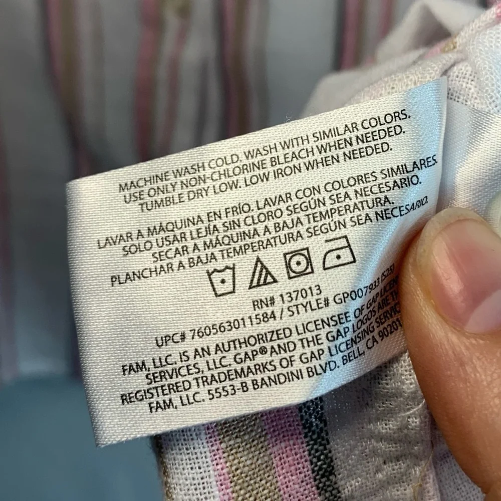 NWT GAP Linen Blend Striped Button Down Top, size XXL - Picture 9 of 12